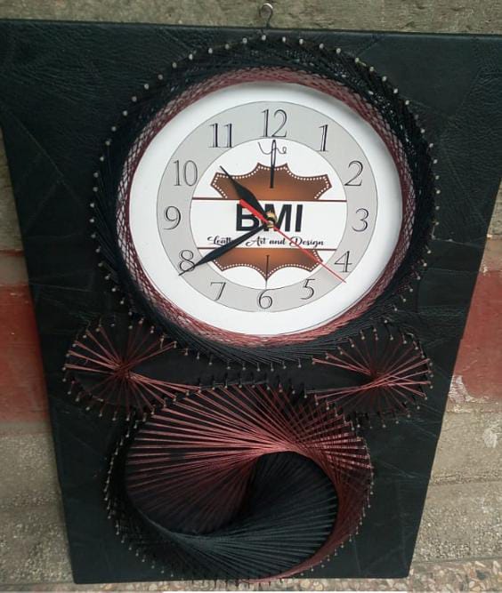 Leather clock