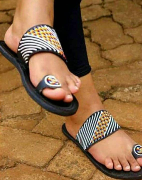Beaded Leather Sandals