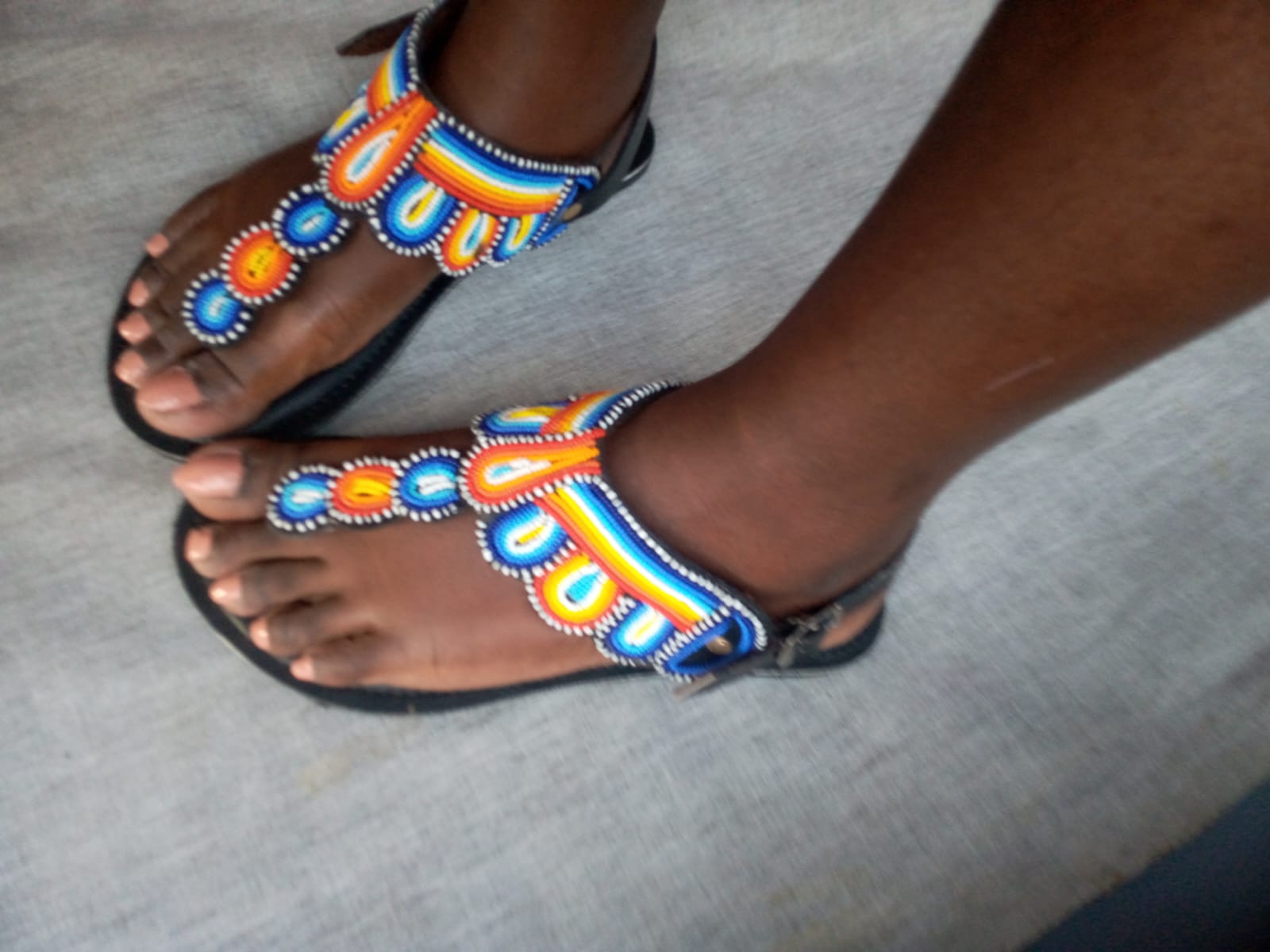 Beaded Leather Sandals